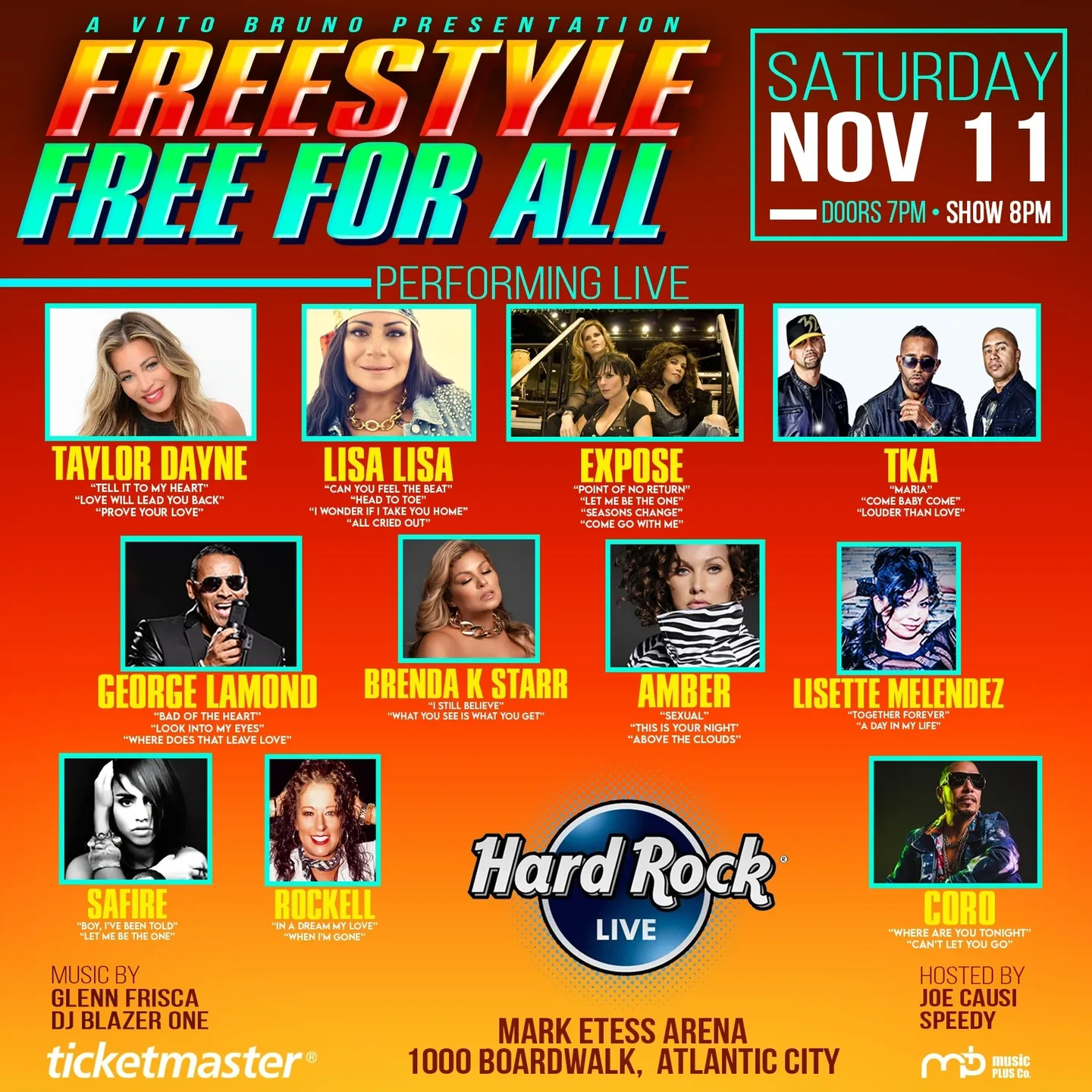 A poster of the hard rock live shows some female artists.